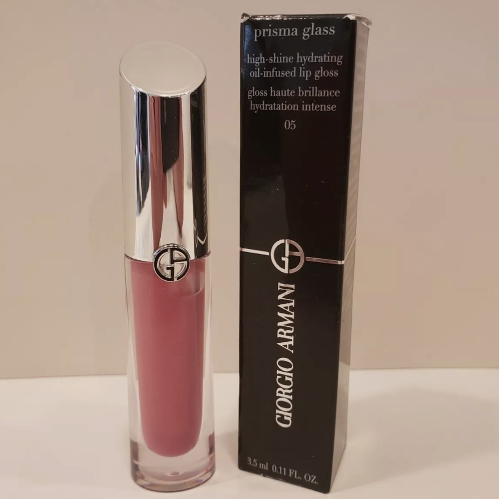 Giorgio Armani  Prisma Glass High Shine Oil Lip Gloss #05 Berry Beam (Pink) NEW